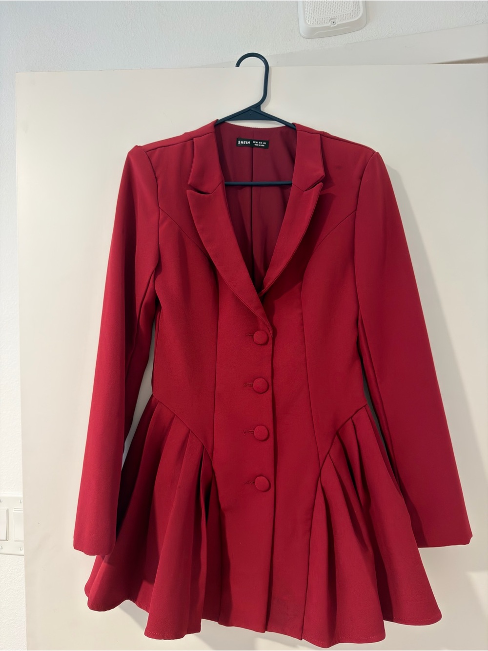 SHEIN Red Peplum Blazer Jacket